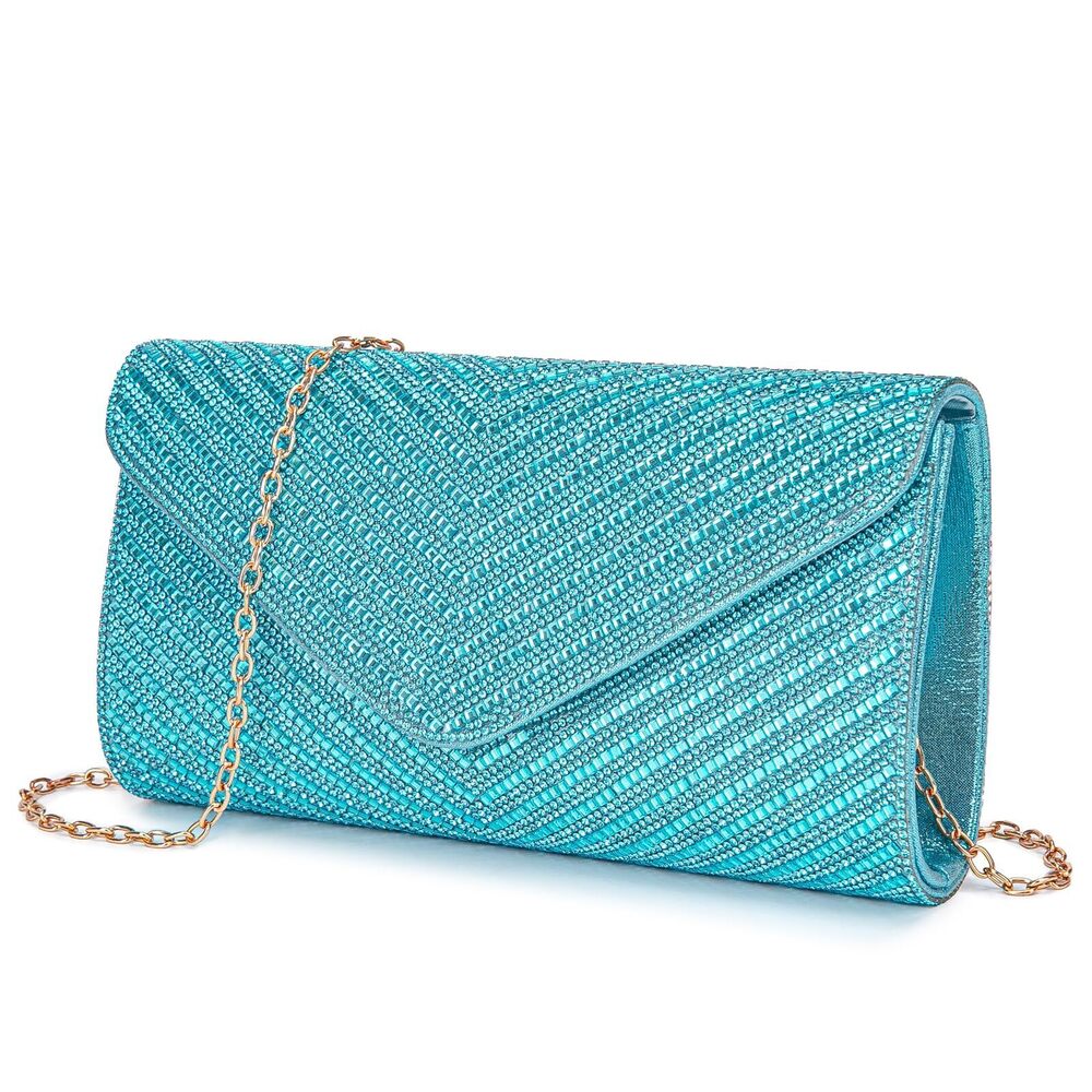 8366 Evening Handbags Bling Rhinestone Envelope Clutch Purses Shoulder